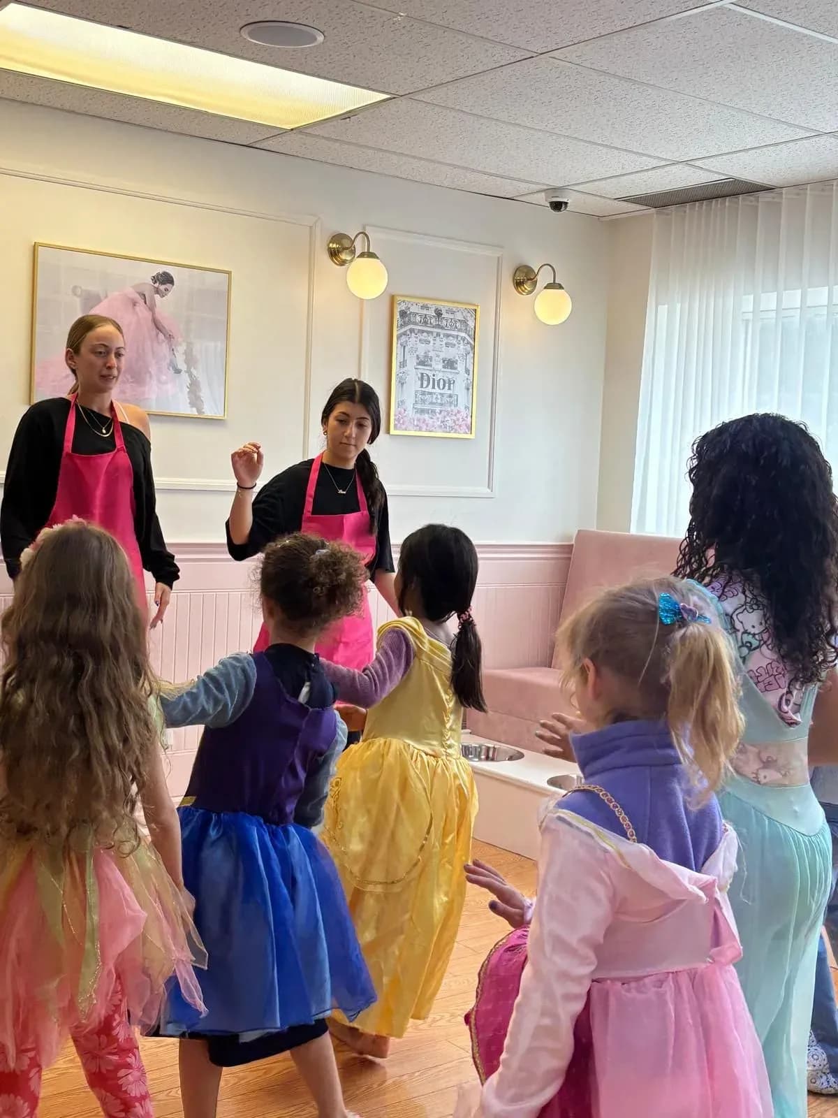 A canvas painting birthday party at Hily's Sparkly Spa